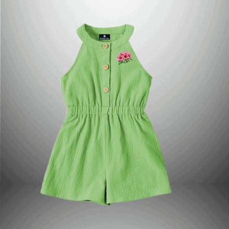 Girls Jumpsuit with Floral Motif-RKFCW380